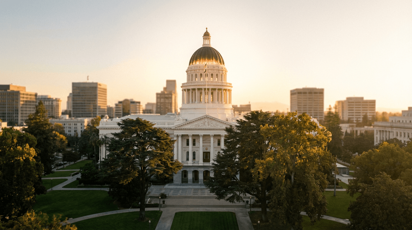 Illinois Capitol building in Springfield during legislative session