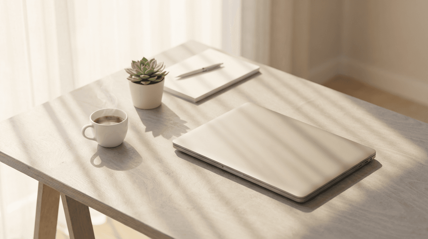 Laptop displaying a contact form on a wooden desk with natural lighting