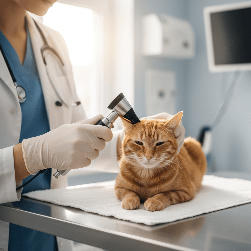 Veterinary professional conducting animal welfare assessment